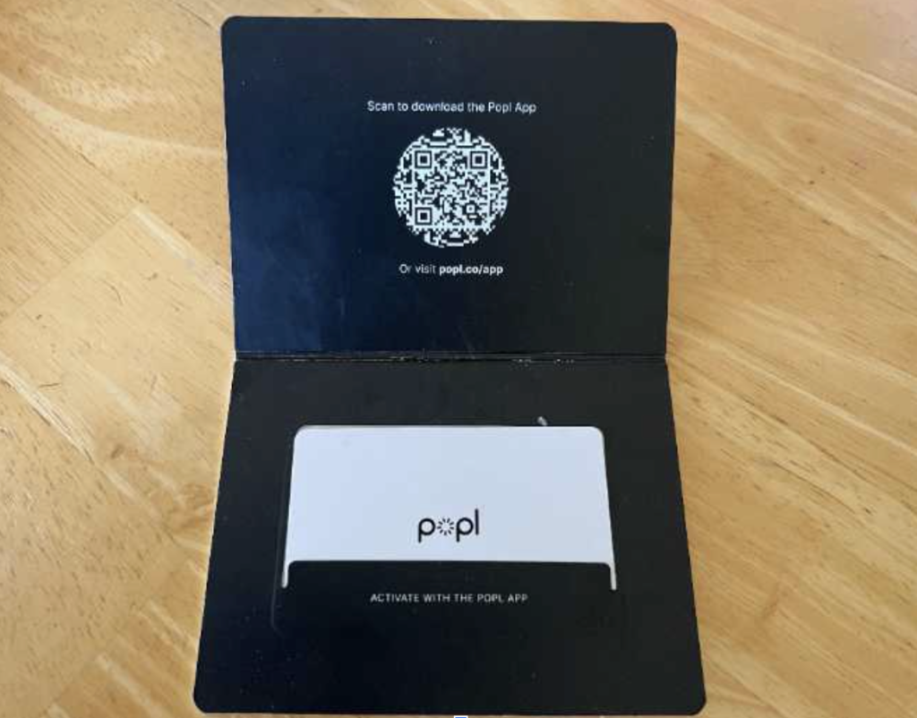 Image of a non-customized Popl card.